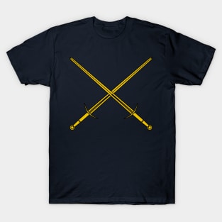 Hand and a half swords / Crossed bastard swords (gold) T-Shirt